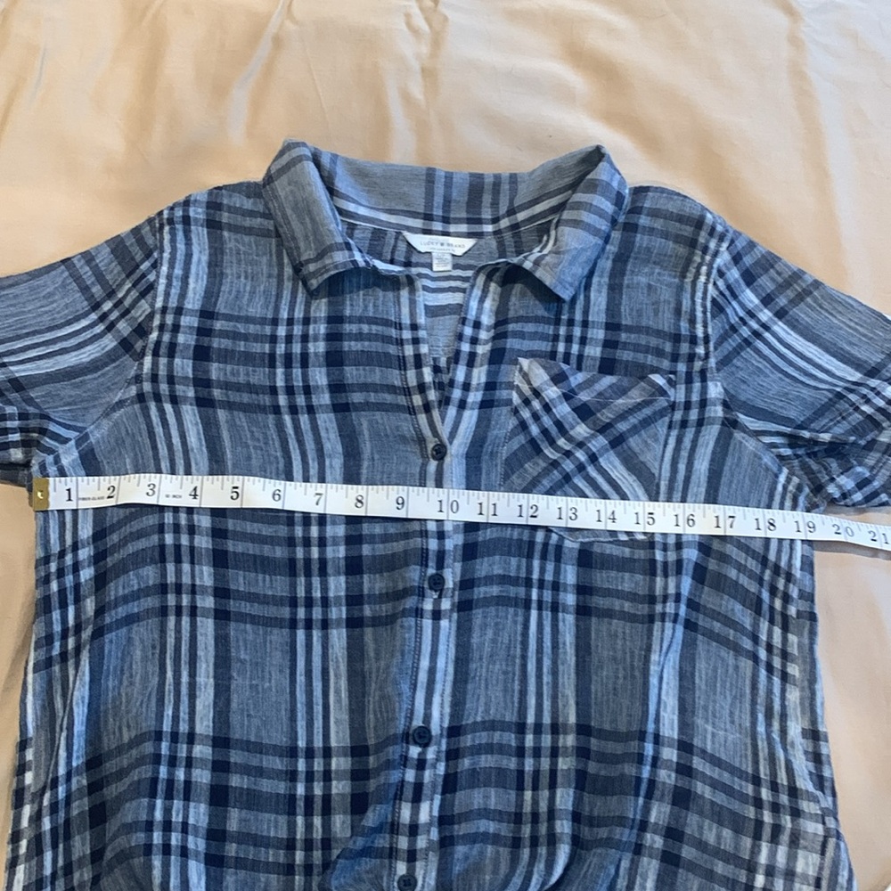 Lucky Brand Blue Plaid Button-Down Shirt Size Small - Picture 10 of 14